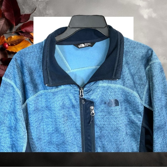 The North Face Blue & Navy w Geometric Shapes Zip Lightweight Jacket Men XL - Picture 2 of 6